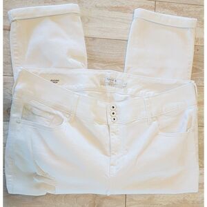 Torrid 20 Womens Jegging‎ Crop Jeans Plus Size 1X/2X White Distressed Stretch